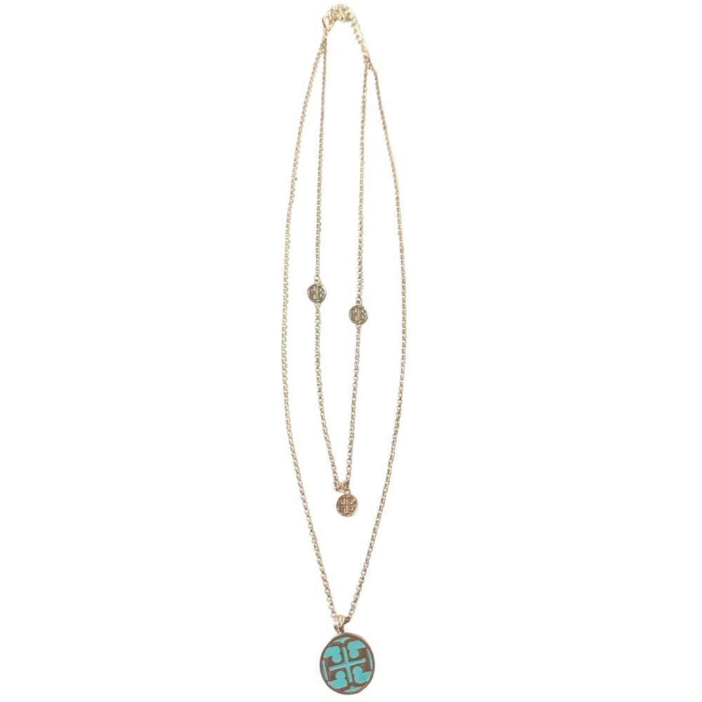 TORY BURCH Long Layered Miller Pendant Necklace